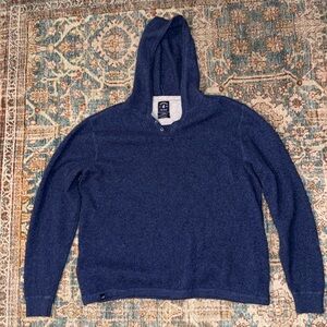 Johnnie -O Top Shelf 100% Cashmere hooded sweater color=Wave size= Large